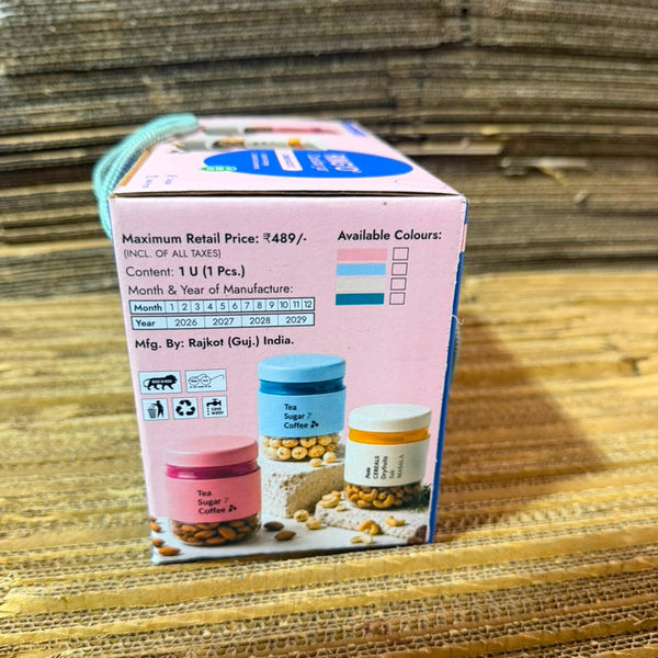 A07157 Airtight Ring 'O' Canister Jar Set (600 ml, Combo Pack of 2)