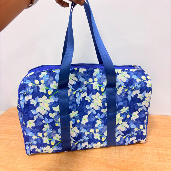 AM6934 Printed Quilted Travel Duffle Bag with Twin Carrying Handles