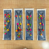 A07165 Multicolor Pom-Pom & Mirror Work Oxidised Necklace Set with Earrings