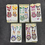 A07166 Handcrafted Ethnic Shell & Thread Necklace with Matching Earrings Set