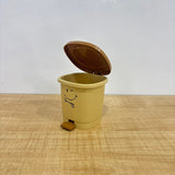 A07168 Small Plastic Pedal Dustbin with Lid & Smiley Design for Desktop & Table Countertop