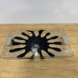 A07172 Royal Plast Transparent Acrylic Rectangular Serving Tray with Integrated Handles