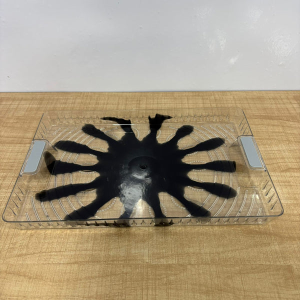 A07172 Royal Plast Transparent Acrylic Rectangular Serving Tray with Integrated Handles