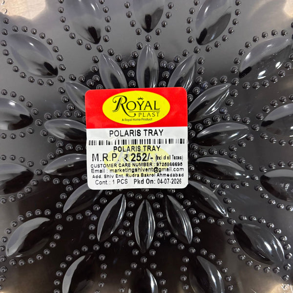 A07172 Royal Plast Transparent Acrylic Rectangular Serving Tray with Integrated Handles
