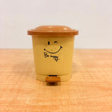 A07168 Small Plastic Pedal Dustbin with Lid & Smiley Design for Desktop & Table Countertop