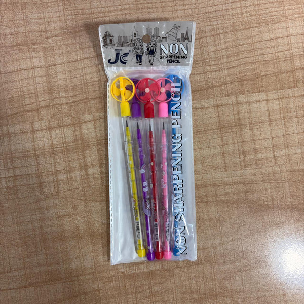 A07179 Kids Mini Fan Top Stacking Pencil - (Pack Of 5)