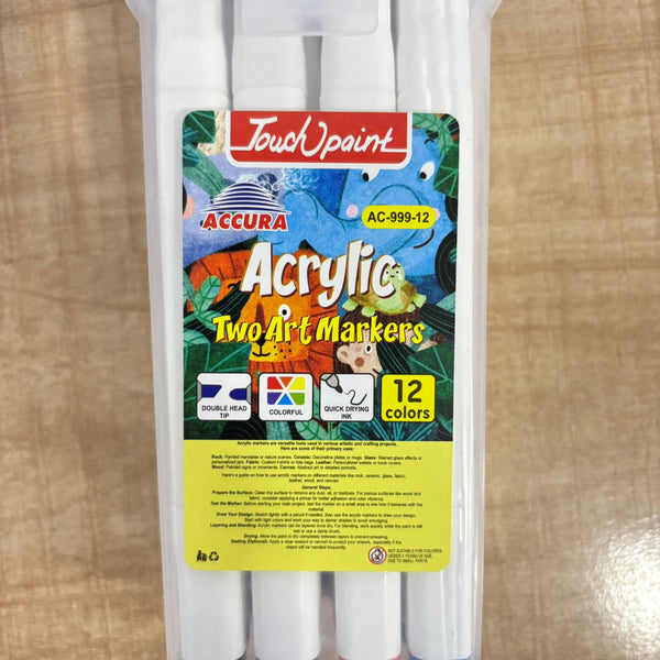 AM0554 12 Pcs Art Markers | Double Brush Tipped Markers Pen | Dual Head Marker