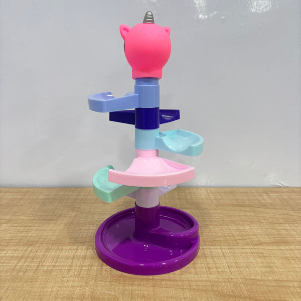 A07187 Unicorn Roll & Spin Ball Drop Tower Toy for Toddlers (9+ Months)