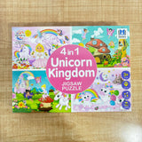 A07192 4-in-1 Unicorn Kingdom Jigsaw Puzzle Set for Kids (4 Sets x 35 Pieces)
