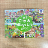 A07193 4 in 1 City & Village Life Jigsaw Puzzle for Kids (Age 3+) – 140 Pieces Total (4 x 35 Pcs)