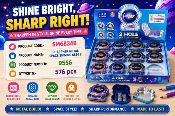 A07223 Space Theme Dual Hole Metal Pencil Sharpener (SM6834B)