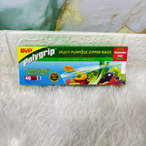 A07254 Multi-Purpose Zipper Storage & Freezer Bags with Ziplock Closure