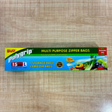 A07256 Multi-Purpose Zipper Storage and Freezer Bags - Large 15 Bags