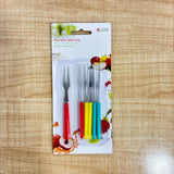 A07260 Stainless Steel Fruit Forks Set with Colorful Handles - 6 Pieces