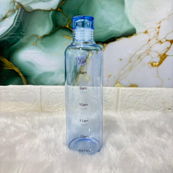 A07261 Time Marker Water Bottle with Hourly Goal Reminders and Screw Cap
