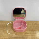 A07174 Portable Denture & Aligner Jewellery Storage Box with Built-in Mirror and Lanyard