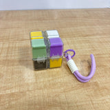 A07177 Portable Rubik's Cube Style Multi-Grid Pill Box with Lanyard