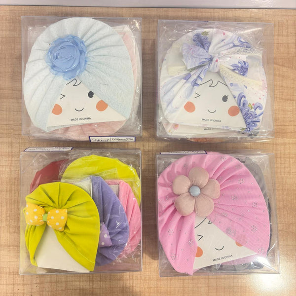 A07410 Cute Baby Turban Bow Knot & Flower Head Band - Mix Design