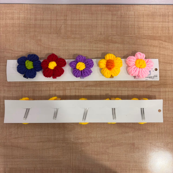 A07421 Handcrafted Crochet Flower Hair Pin - Mix Design