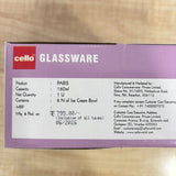 A07432 Cello Paris Glassware Glass Ice Cream Bowl Set - 160 ml, Clear (Set of 6)