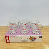 A07433 Cello Glassware Floret Ice Cream Bowl Set - 6 Pieces (200ml)