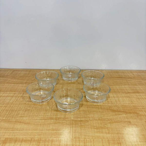 A07434 Karbon 6-Piece Transparent Textured Glass Bowl Set (145 ml)