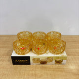 A07435 KARBON Premium Gold Crystal Glass Bowl Set (130ml, Pack of 6)