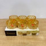 A07435 KARBON Premium Gold Crystal Glass Bowl Set (130ml, Pack of 6)