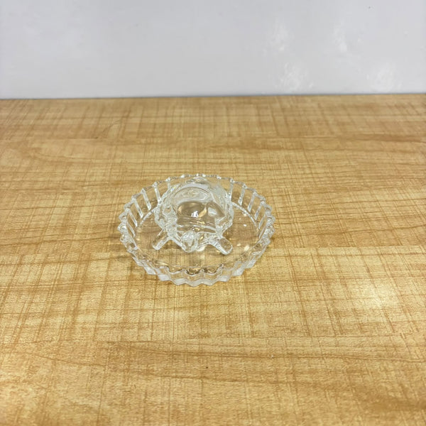 A07404 Decorative Clear Glass Crystal Tortoise Turtle with Glass Saucer Plate Set