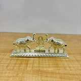 A07467 Elephant Design Dual Kumkum Box with Ganesha Idol