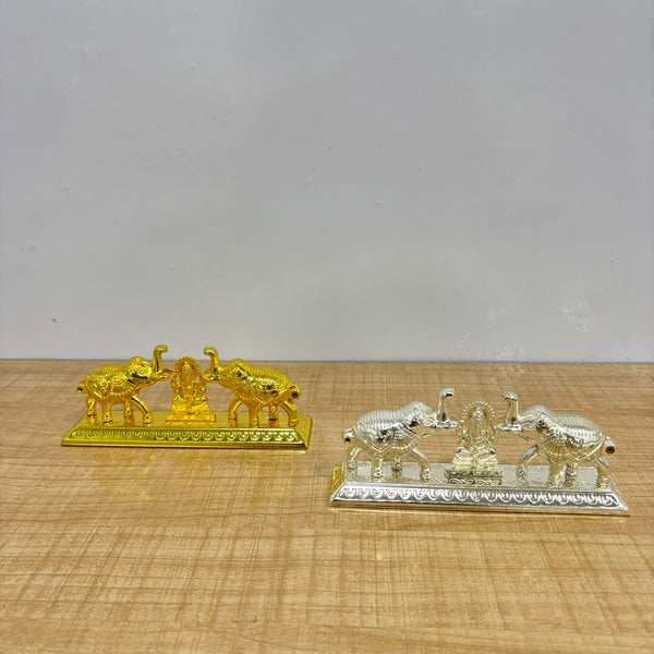 A07467 Elephant Design Dual Kumkum Box with Ganesha Idol