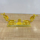 A07467 Elephant Design Dual Kumkum Box with Ganesha Idol