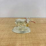 A07474 Silver Plated Kamdhenu Cow and Calf Idol for Pooja and Gifting - No.1 (Small)