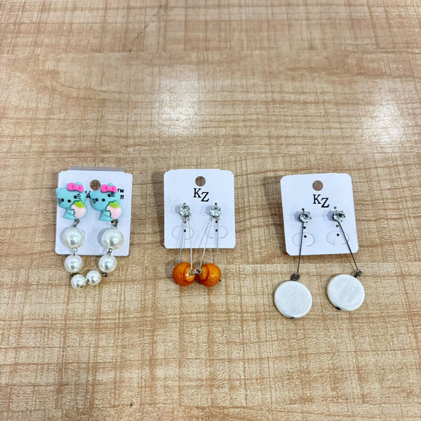 A07521 Women's Stylish Drop Earrings Collection – Cartoon Character, Bead & Disc Designs