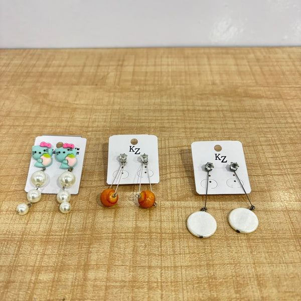 A07521 Women's Stylish Drop Earrings Collection – Cartoon Character, Bead & Disc Designs