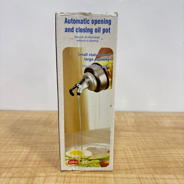 A07562 350ml Glass Automatic Opening and Closing Oil Dispenser Bottle