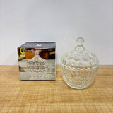 A07555 Decorative Clear Glass Candy Bowl & Storage Jar with Lid (QTG007)