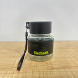 A07556 300ml Mini Glass Water Bottle with Protective Sleeve & Lanyard