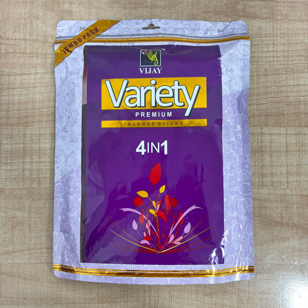 A07570 Vijay Variety Premium 4-in-1 Incense Sticks – 400g Jumbo