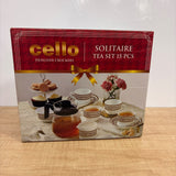 A07576 Cello Solitaire Rosso Designer Crockery Tea Set - 15 Pieces