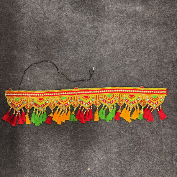 A07577 LED Electric Ethnic Embroidery Toran for Main Door Decoration - Mix Design (Pack Of 1)