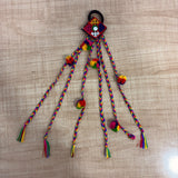 A07580 Traditional Kutchi Mirror Work Multicolor Braided Hair Paranda with Pom Poms