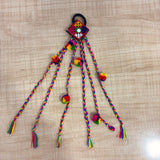 A07580 Traditional Kutchi Mirror Work Multicolor Braided Hair Paranda with Pom Poms