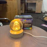 A07508 3D Crystal Ball Night Light with Wooden LED Base - Cute Panda & Bamboo Design