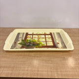 A07581 Joyful Pixel Plain Printed Plastic Serving Tray with Handle - BIG