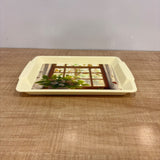 A07583 Joyful Pixel Plain Printed Plastic Serving Tray with Handle - SMALL