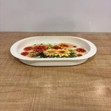 A07586 JOYFUL Picasso Oval Floral Printed Plastic Serving Tray - SMALL