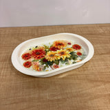 A07586 JOYFUL Picasso Oval Floral Printed Plastic Serving Tray - SMALL