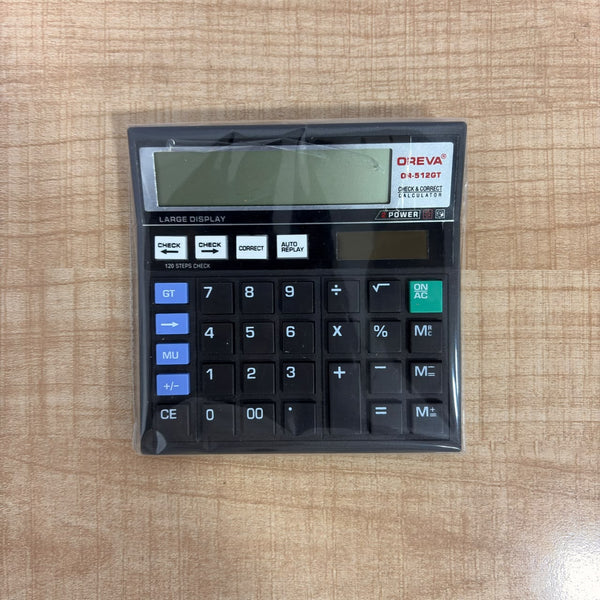A07595 OREVA OR-512GT 12-Digit Desktop Calculator with Check & Correct Function