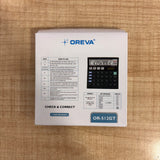 A07595 OREVA OR-512GT 12-Digit Desktop Calculator with Check & Correct Function